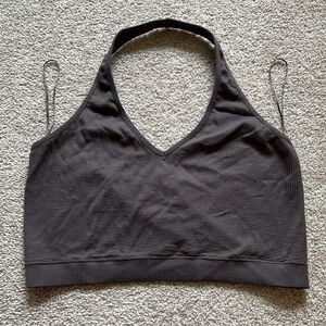 Garage Grey Halter Crop Top